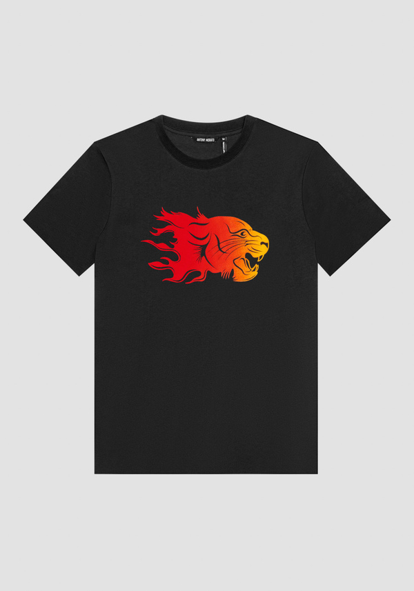 T-SHIRT REGULAR FIT EN JERSEY DE COTON AVEC IMPRESSION FLOCK DÉGRADÉ - Antony Morato Online Shop