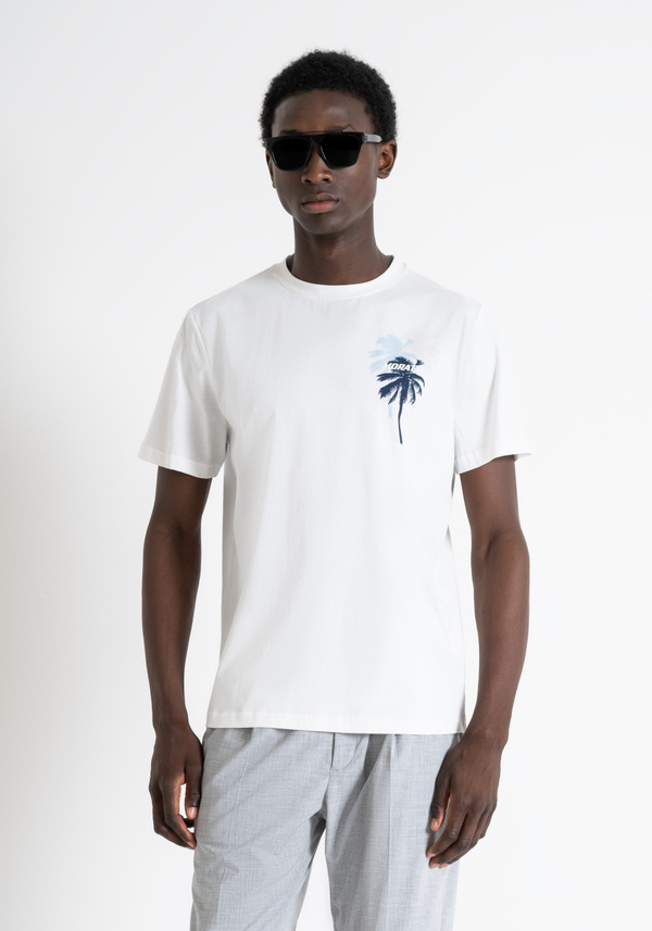 T-SHIRT EN COTON À COUPE RÉGULIÈRE AVEC IMPRESSION CÔTÉ CŒUR ET LOGO - Antony Morato Online Shop