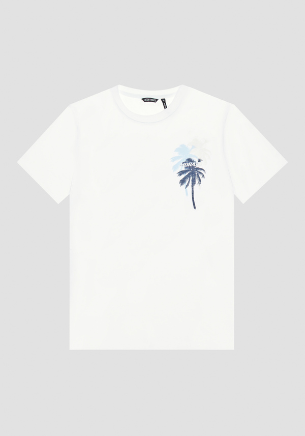 T-SHIRT EN COTON À COUPE RÉGULIÈRE AVEC IMPRESSION CÔTÉ CŒUR ET LOGO - Antony Morato Online Shop