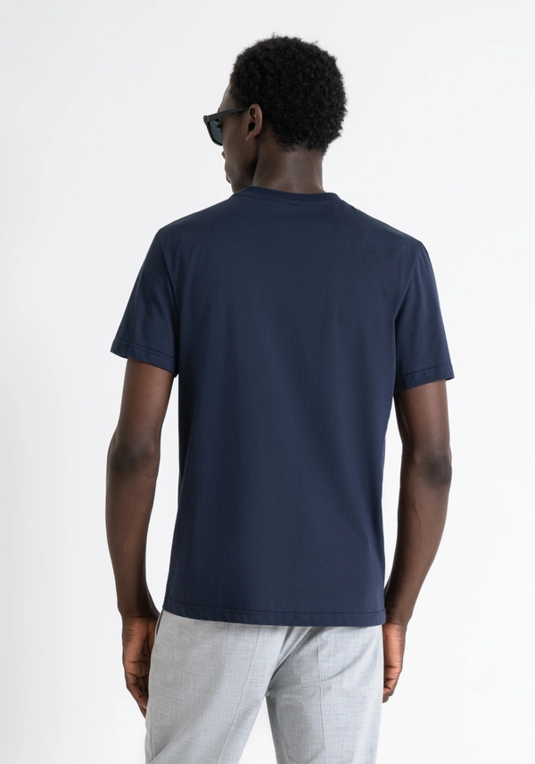 COTTON REGULAR FIT T-SHIRT WITH HEART SIDE PRINT AND LOGO - Antony Morato Online Shop