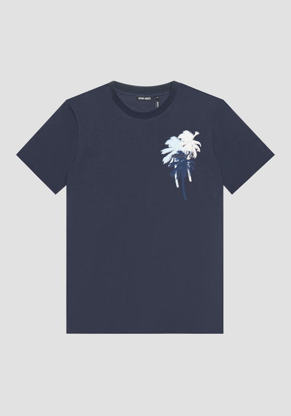 COTTON REGULAR FIT T-SHIRT WITH HEART SIDE PRINT AND LOGO - Antony Morato Online Shop