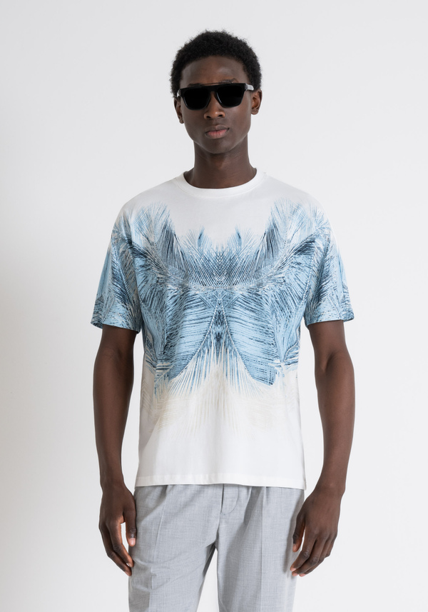 CAMISETA REGULAR FIT DE ALGODÓN CON ESTAMPADO DE AGUA - Antony Morato Online Shop