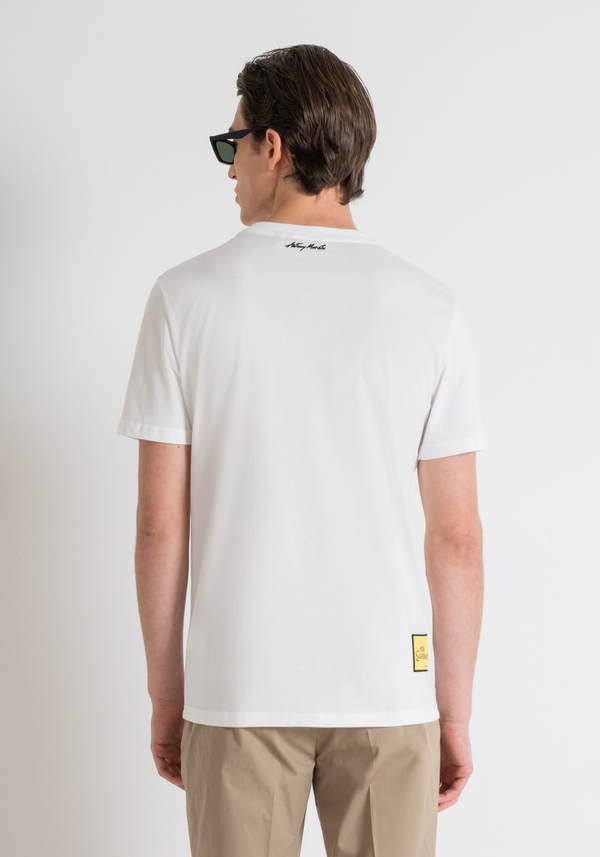 T-SHIRT EN JERSEY DE COTON À COUPE RÉGULIÈRE AVEC PLASTIQUE MAT CAOUTCHOUTÉ « THE SIMPSON » IMPRESSION - Antony Morato Online Shop