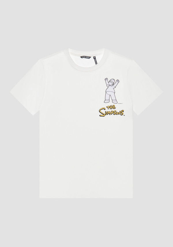 T-SHIRT EN JERSEY DE COTON À COUPE RÉGULIÈRE AVEC PLASTIQUE MAT CAOUTCHOUTÉ « THE SIMPSON » IMPRESSION - Antony Morato Online Shop