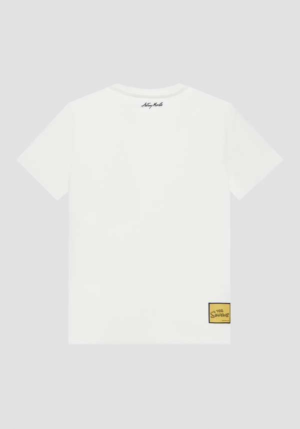 T-SHIRT EN JERSEY DE COTON À COUPE RÉGULIÈRE AVEC PLASTIQUE MAT CAOUTCHOUTÉ « THE SIMPSON » IMPRESSION - Antony Morato Online Shop