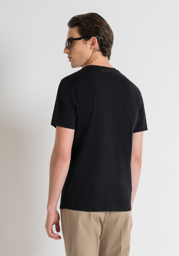 COTTON JERSEY REGULAR FIT T-SHIRT WITH RUBBERIZED MATT PLASTIC "THE SIMPSON" PRINT - Antony Morato Online Shop