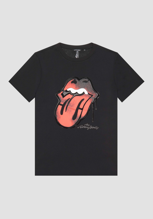 T-SHIRT REGULAR FIT IN JERSEY DI COTONE CON STAMPA ROLLING STONES - Antony Morato Online Shop