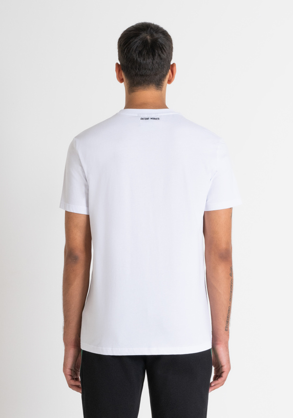 REGULAR FIT T-SHIRT IN WHITE COTTON JERSEY WITH "MICKEY MOUSE" PRINT - Antony Morato Online Shop