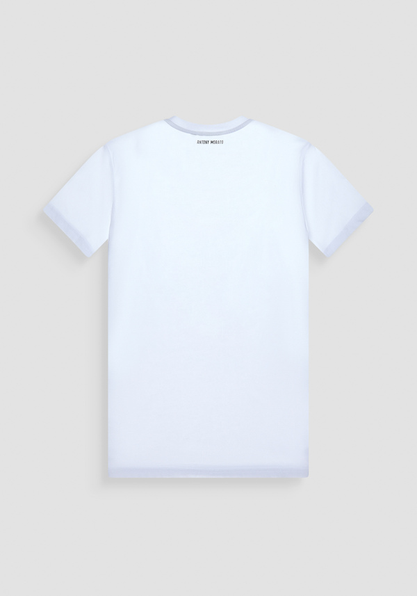 REGULAR FIT T-SHIRT IN WHITE COTTON JERSEY WITH "MICKEY MOUSE" PRINT - Antony Morato Online Shop