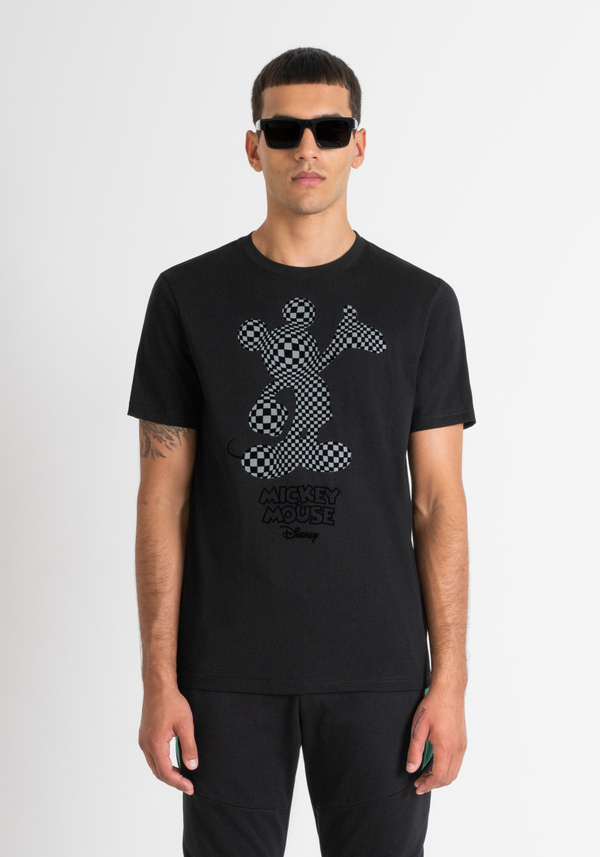 REGULAR FIT T-SHIRT IN WHITE COTTON JERSEY WITH "MICKEY MOUSE" PRINT - Antony Morato Online Shop