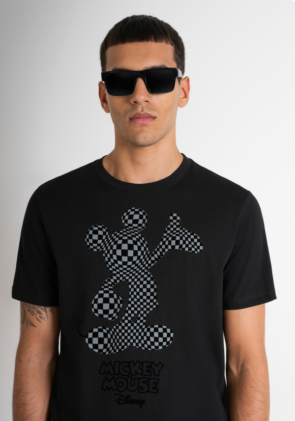 REGULAR FIT T-SHIRT IN WHITE COTTON JERSEY WITH "MICKEY MOUSE" PRINT - Antony Morato Online Shop