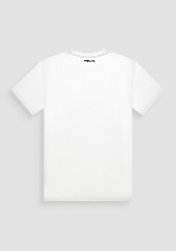 REGULAR FIT T-SHIRT IN WHITE COTTON JERSEY WITH DOBERMANN PRINT - Antony Morato Online Shop