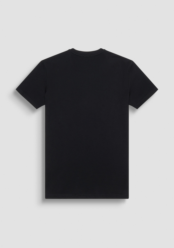 CAMISETA REGULAR FIT DE JERSEY DE ALGODÓN NEGRO CON LOGOTIPO - Antony Morato Online Shop