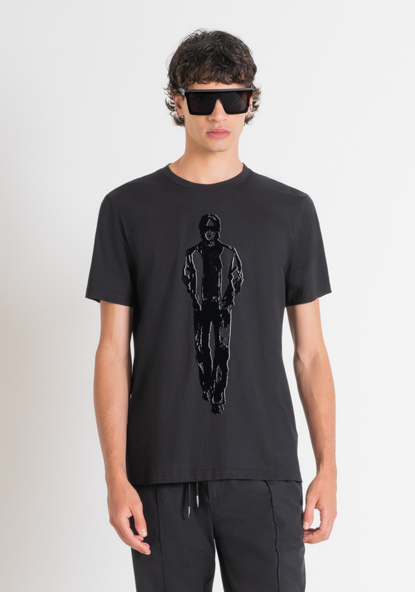 T-SHIRT REGULAR FIT IN JERSEY DI COTONE CON STAMPA LAMINATA - Antony Morato Online Shop