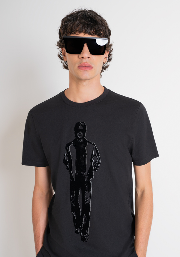 T-SHIRT REGULAR FIT IN JERSEY DI COTONE CON STAMPA LAMINATA - Antony Morato Online Shop