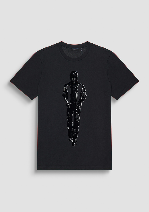 T-SHIRT REGULAR FIT IN JERSEY DI COTONE CON STAMPA LAMINATA - Antony Morato Online Shop