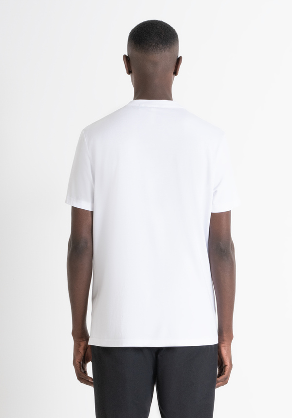 T-SHIRT REGULAR FIT AUS WEISSEM MISCHGEWEBE MIT NACHHALTIGER VISKOSE - Antony Morato Online Shop
