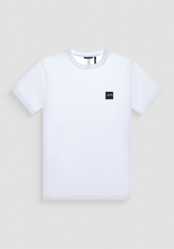 T-SHIRT REGULAR FIT AUS WEISSEM MISCHGEWEBE MIT NACHHALTIGER VISKOSE - Antony Morato Online Shop