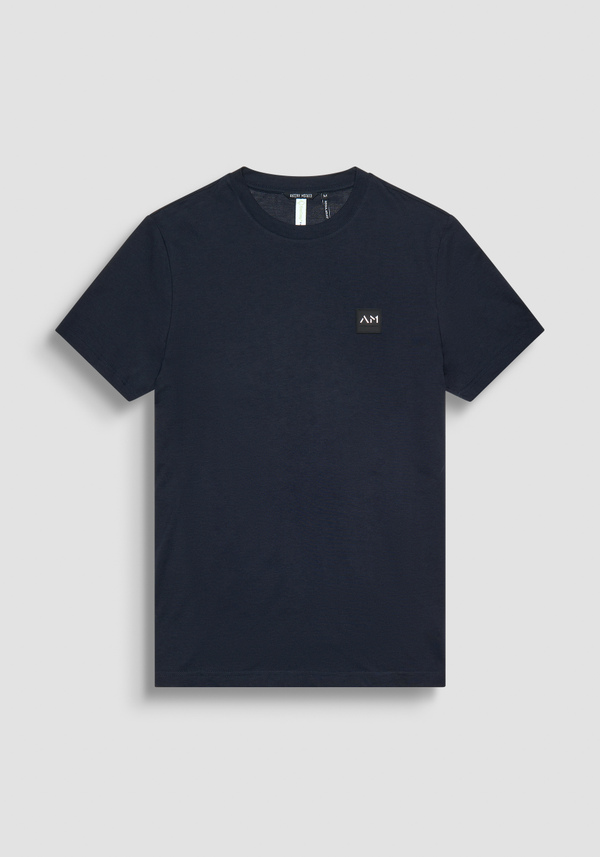 REGULAR FIT T-SHIRT IN BLUE SUSTAINABLE VISCOSE-BLEND FABRIC - Antony Morato Online Shop