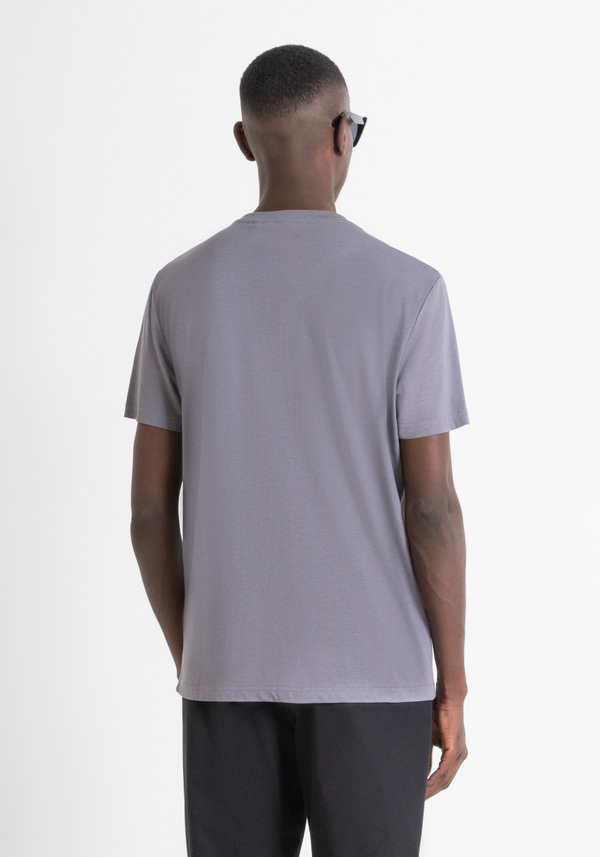 T-SHIRT REGULAR FIT IN TESSUTO GRIGIO MISTO VISCOSA SOSTENIBILE - Antony Morato Online Shop
