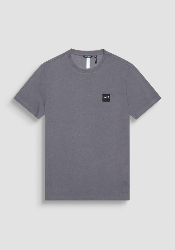 T-SHIRT REGULAR FIT IN TESSUTO GRIGIO MISTO VISCOSA SOSTENIBILE - Antony Morato Online Shop
