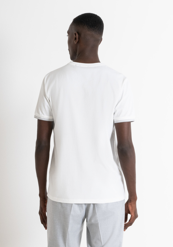 REGULAR FIT T-SHIRT IN COTTON JERSEY WITH RUBBERISED LOGO - Antony Morato Online Shop