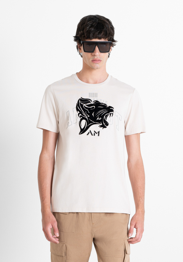 REGULAR FIT T-SHIRT IN COTTON JERSEY WITH SPONGE-EFFECT PRINT - Antony Morato Online Shop