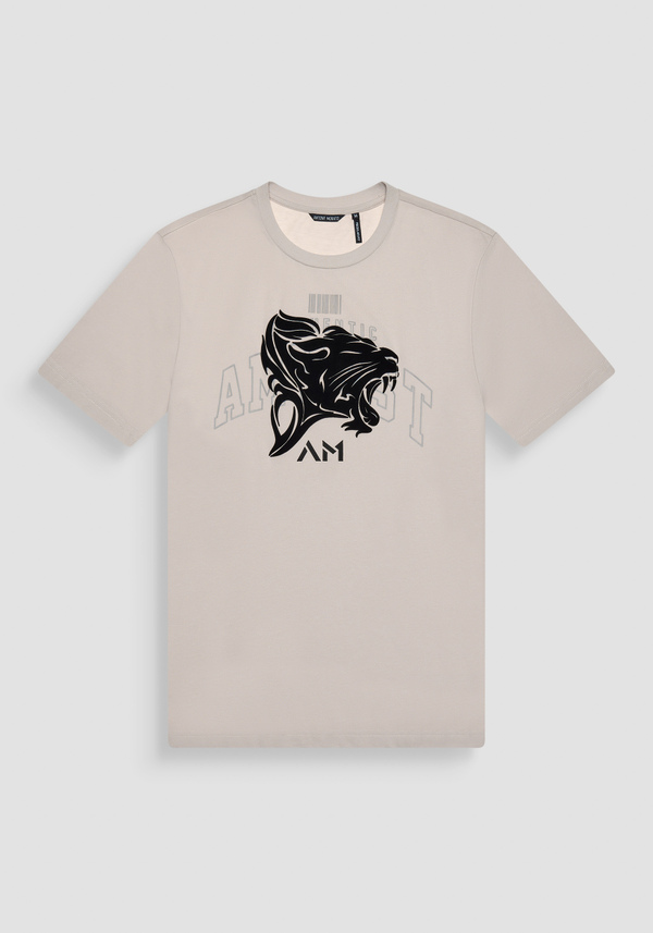 REGULAR FIT T-SHIRT IN COTTON JERSEY WITH SPONGE-EFFECT PRINT - Antony Morato Online Shop