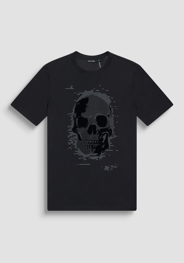 REGULAR FIT T-SHIRT IN COTTON JERSEY WITH SKULL PRINT - Antony Morato Online Shop