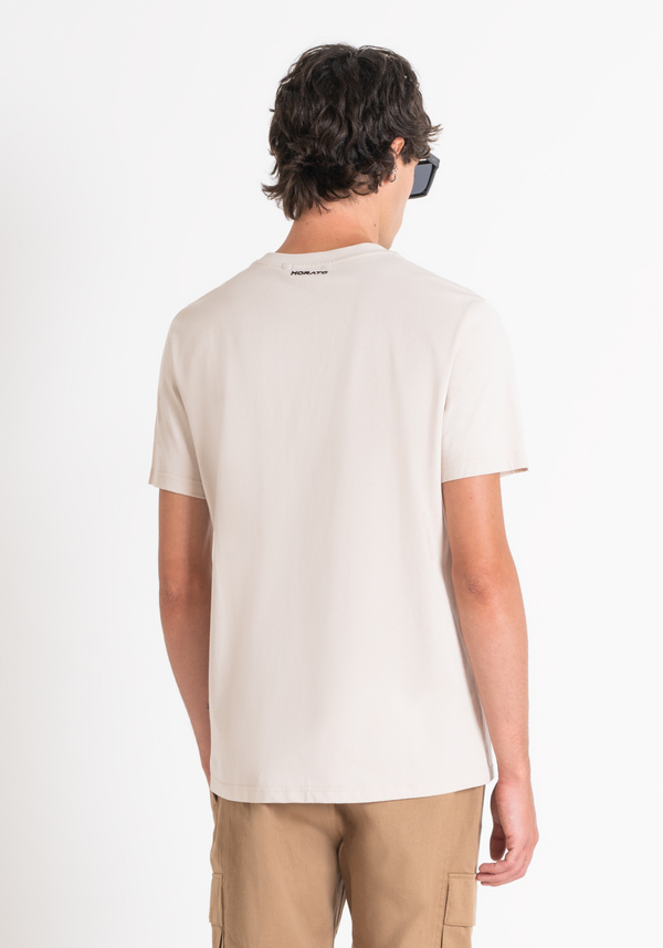 T-SHIRT REGULAR FIT IN JERSEY DI COTONE CON STAMPA TIGRE GOMMATA - Antony Morato Online Shop