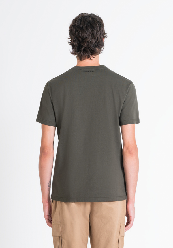 REGULAR FIT T-SHIRT IN COTTON JERSEY WITH RUBBERISED TIGER PRINT - Antony Morato Online Shop