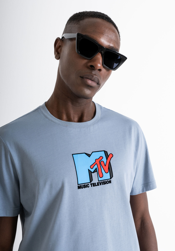 T-SHIRT "MTV" REGULAR FIT IN JERSEY CON LOGO GOMMATO - Antony Morato Online Shop