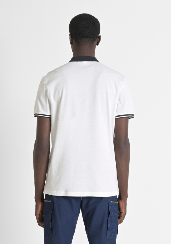 REGULAR-FIT POLO SHIRT IN 100% COTTON WITH ZIP AND LOGO PATCH ON THE CHEST - Antony Morato Online Shop