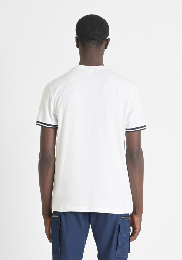 REGULAR FIT T-SHIRT IN 100% COTTON JERSEY WITH LOGO PATCH AND CONTRASTING DETAILS - Antony Morato Online Shop
