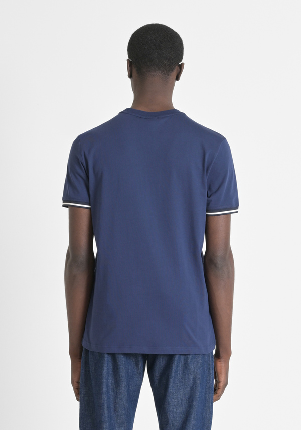 REGULAR FIT T-SHIRT IN 100% COTTON JERSEY WITH LOGO PATCH AND CONTRASTING DETAILS - Antony Morato Online Shop