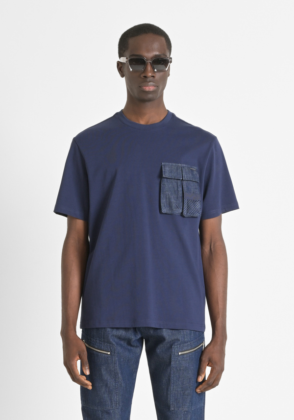 RELAXED FIT T-SHIRT IN COTTON WITH DOUBLE POCKET - Antony Morato Online Shop