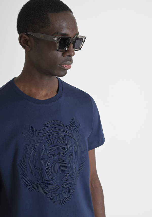 T-SHIRT REGULAR FIT EN JERSEY DE COTON AVEC IMPRIMÉ TIGRE - Antony Morato Online Shop