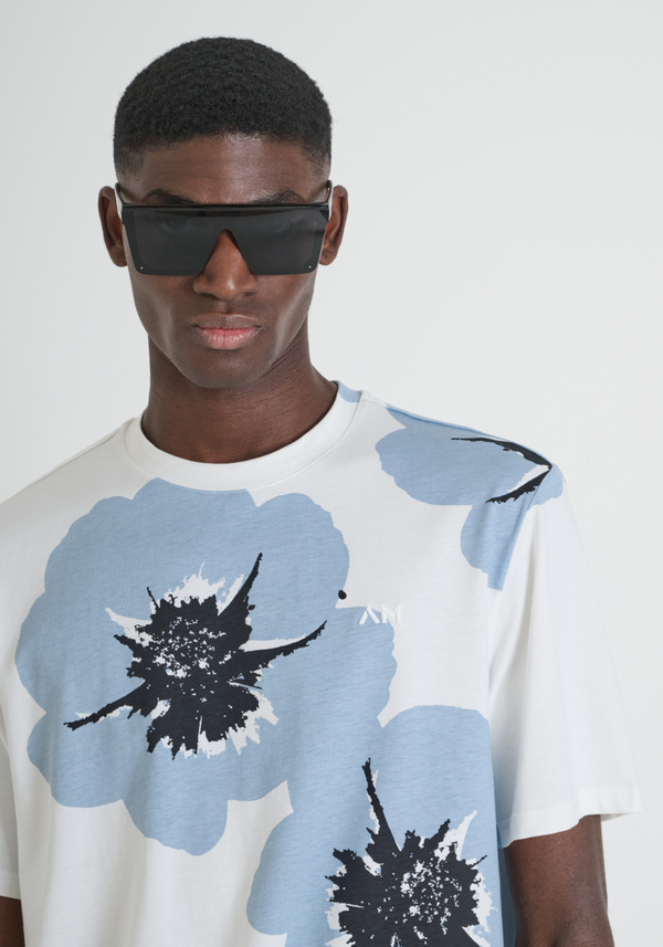 T-SHIRT EN COTON IMPRIMÉ AVEC LOGO BRODÉ - Antony Morato Online Shop