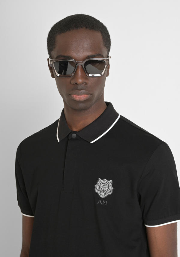 POLO REGULAR FIT IN PIQUET DI COTONE CON PATCH TIGRE - Antony Morato Online Shop