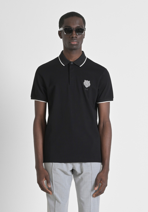 POLO REGULAR FIT IN PIQUET DI COTONE CON PATCH TIGRE - Antony Morato Online Shop