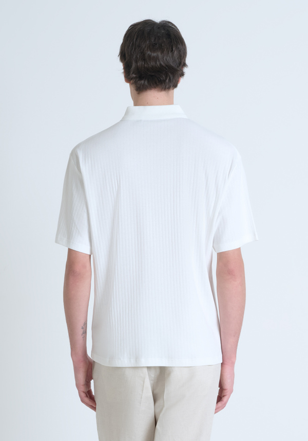 POLO RELAXED FIT IN COTTON WITH STIPES MOTIF AND EMBROIDERED LOGO - Antony Morato Online Shop