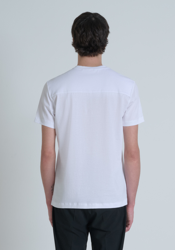 CAMISETA REGULAR FIT EN TEJIDO DE ALGODÓN JERSEY CON LOGOTIPO DE ESPUMA - Antony Morato Online Shop