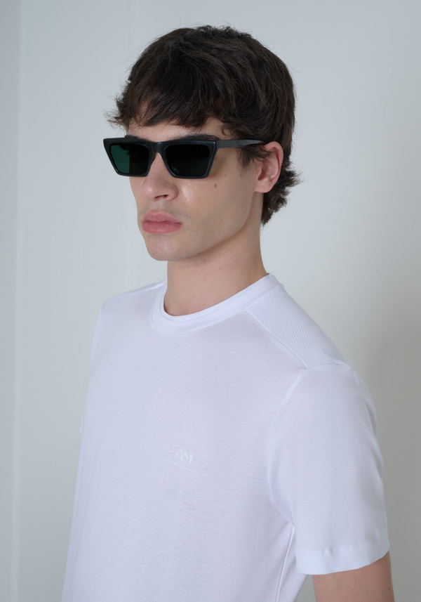 CAMISETA REGULAR FIT EN TEJIDO DE ALGODÓN JERSEY CON LOGOTIPO DE ESPUMA - Antony Morato Online Shop