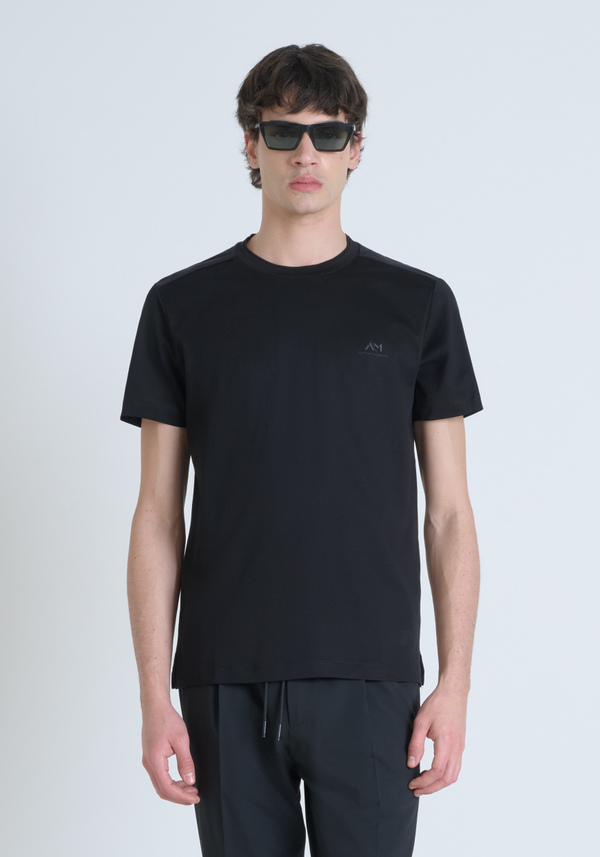 CAMISETA REGULAR FIT EN TEJIDO DE ALGODÓN JERSEY CON LOGOTIPO DE ESPUMA - Antony Morato Online Shop