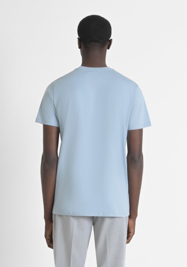 REGULAR FIT T-SHIRT IN PURE COTTON JERSEY WITH TWO TONE EMBOSSED LOGO PRINT - Antony Morato Online Shop