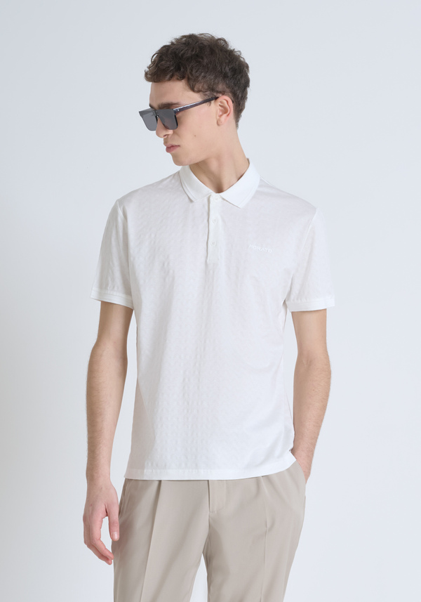 CAMISETA REGULAR FIT DE PUNTO DE ALGODÓN PURO Y LOGOTIPO BICOLOR EN RELIEVE - Antony Morato Online Shop