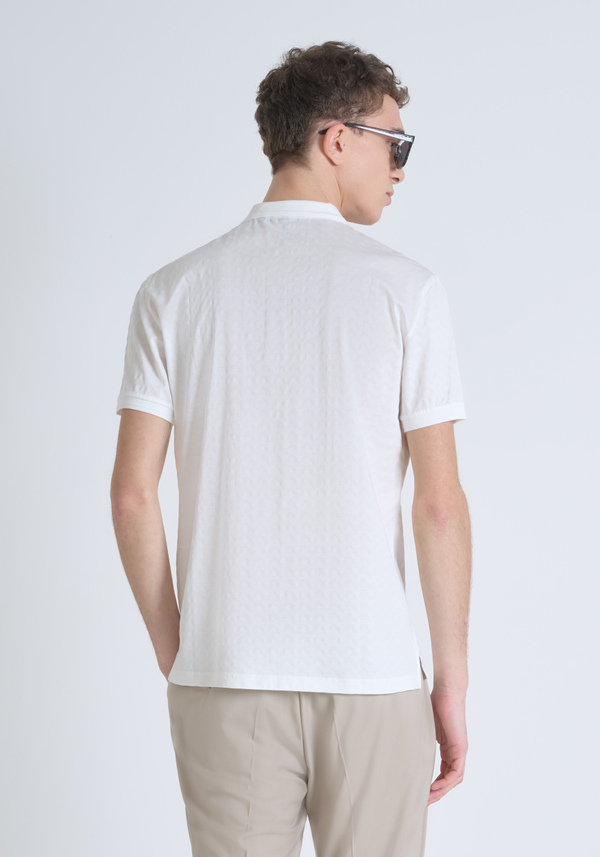 CAMISETA REGULAR FIT DE PUNTO DE ALGODÓN PURO Y LOGOTIPO BICOLOR EN RELIEVE - Antony Morato Online Shop