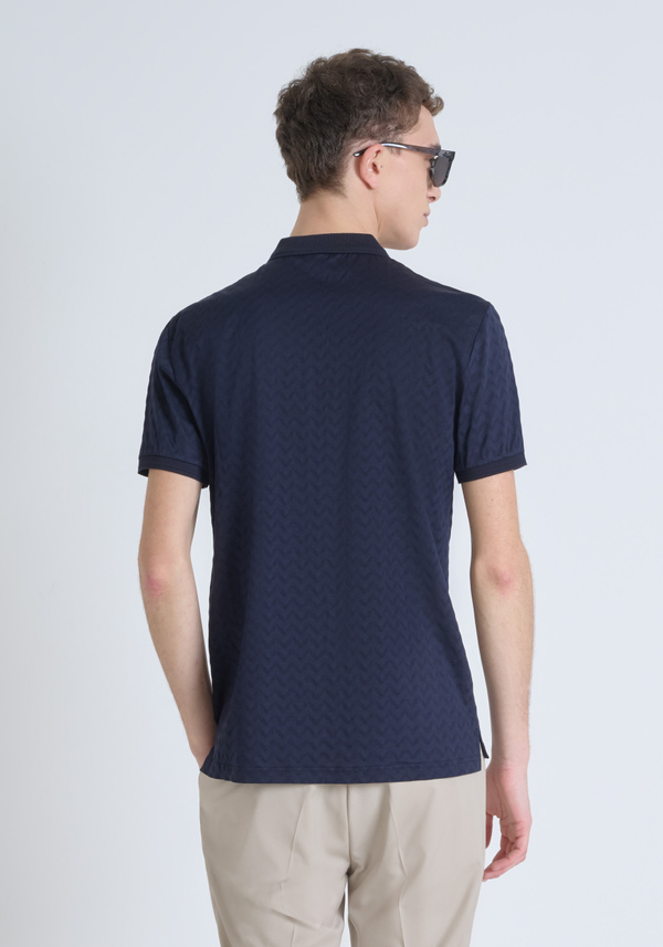CAMISETA REGULAR FIT DE PUNTO DE ALGODÓN PURO Y LOGOTIPO BICOLOR EN RELIEVE - Antony Morato Online Shop