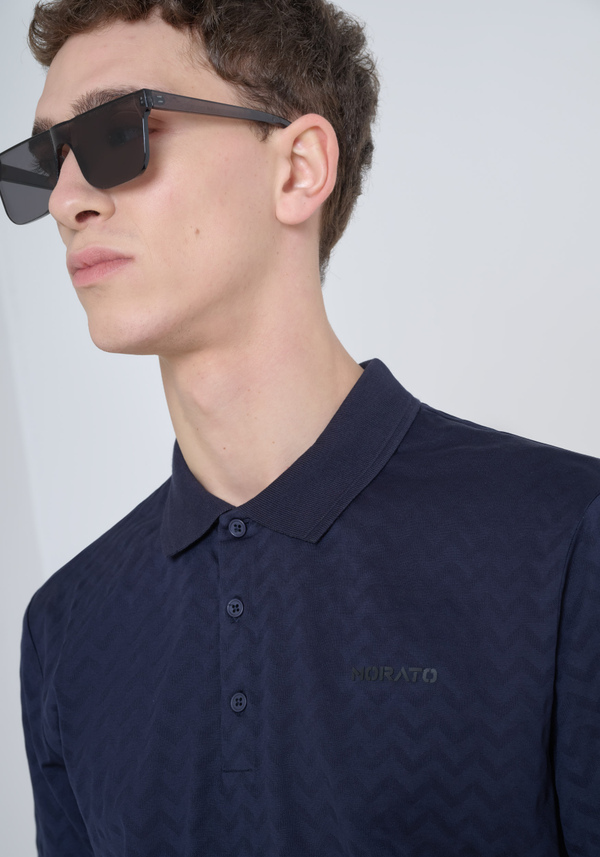CAMISETA REGULAR FIT DE PUNTO DE ALGODÓN PURO Y LOGOTIPO BICOLOR EN RELIEVE - Antony Morato Online Shop