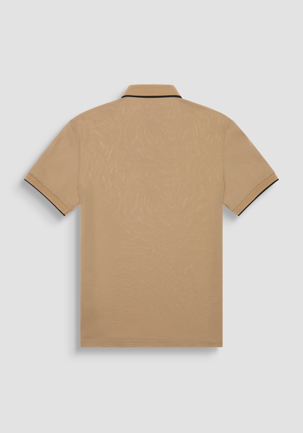 POLO SLIM FIT EN PUR COTON AVEC MOTIF GÉOMÉTRIQUE ALL-OVER ET LOGO EN RELIEF - Antony Morato Online Shop